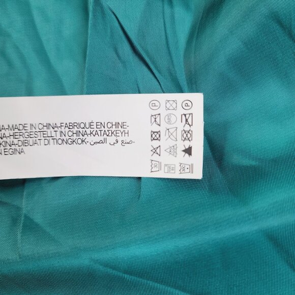 Zara Women's Turquoise Green Double-Breasted Front Button Long Teddy Coat Size L - Picture 5 of 6